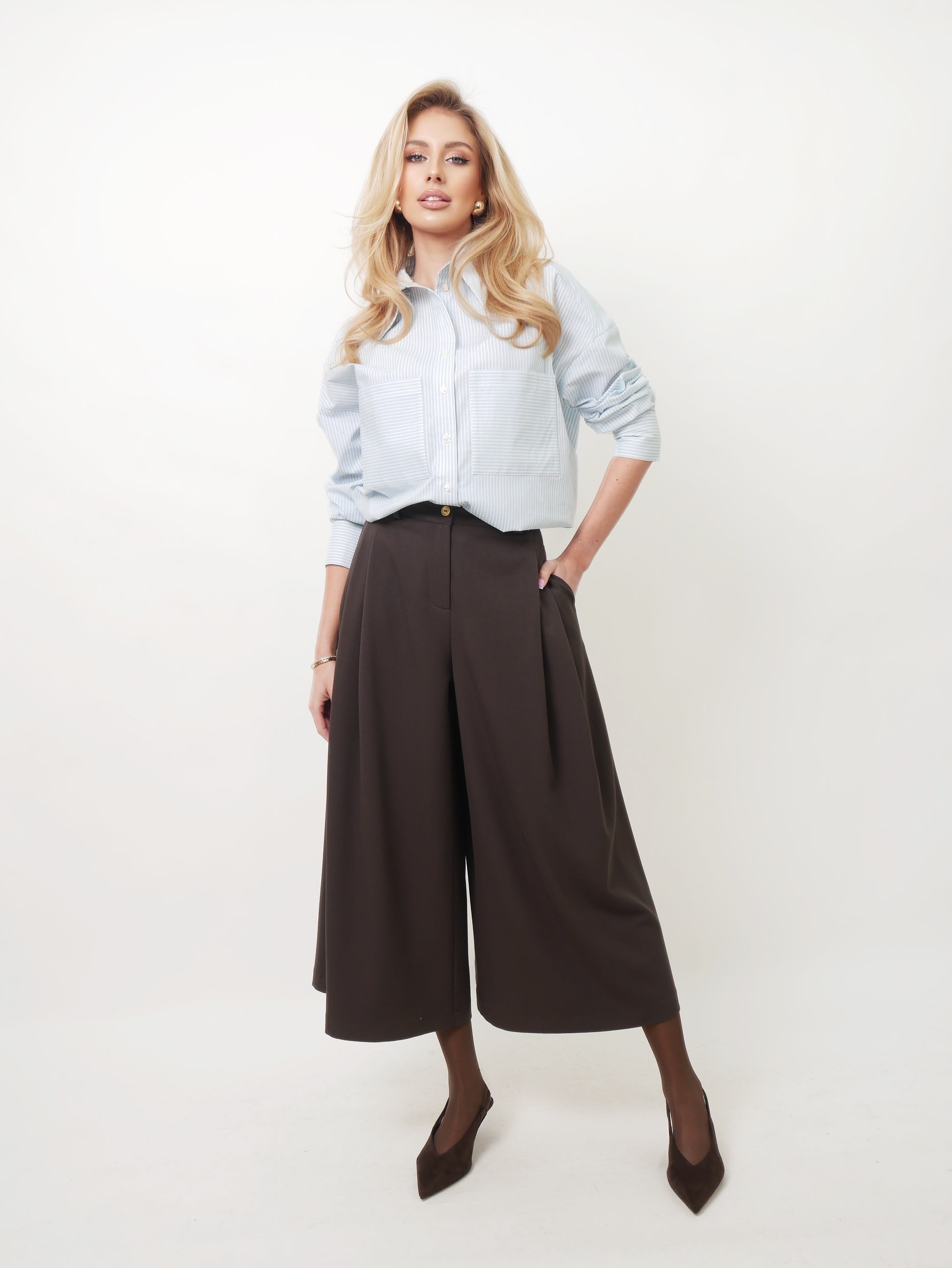 Košile oversized "Stripes" light blue