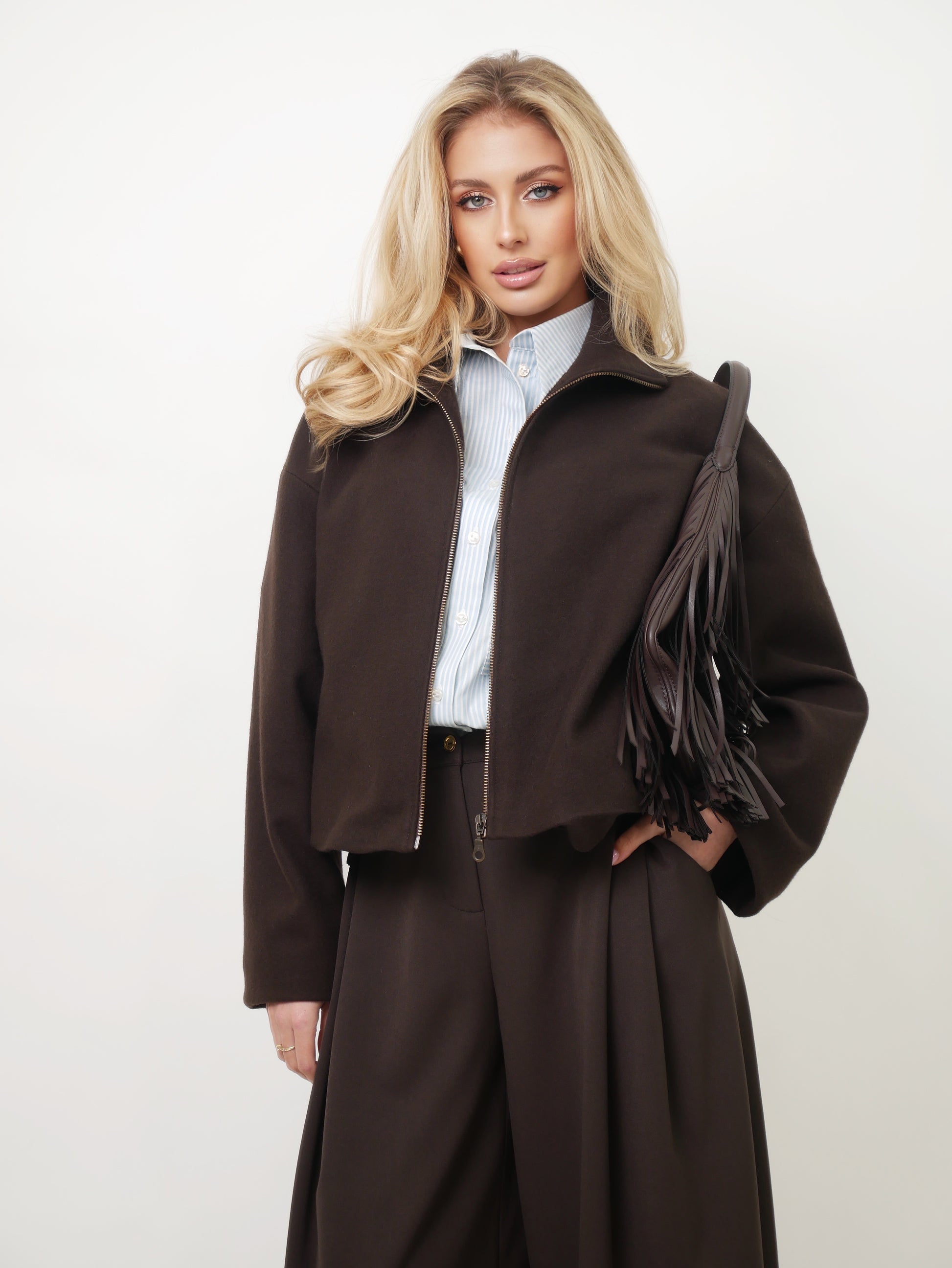 Košile oversized "Stripes" light blue