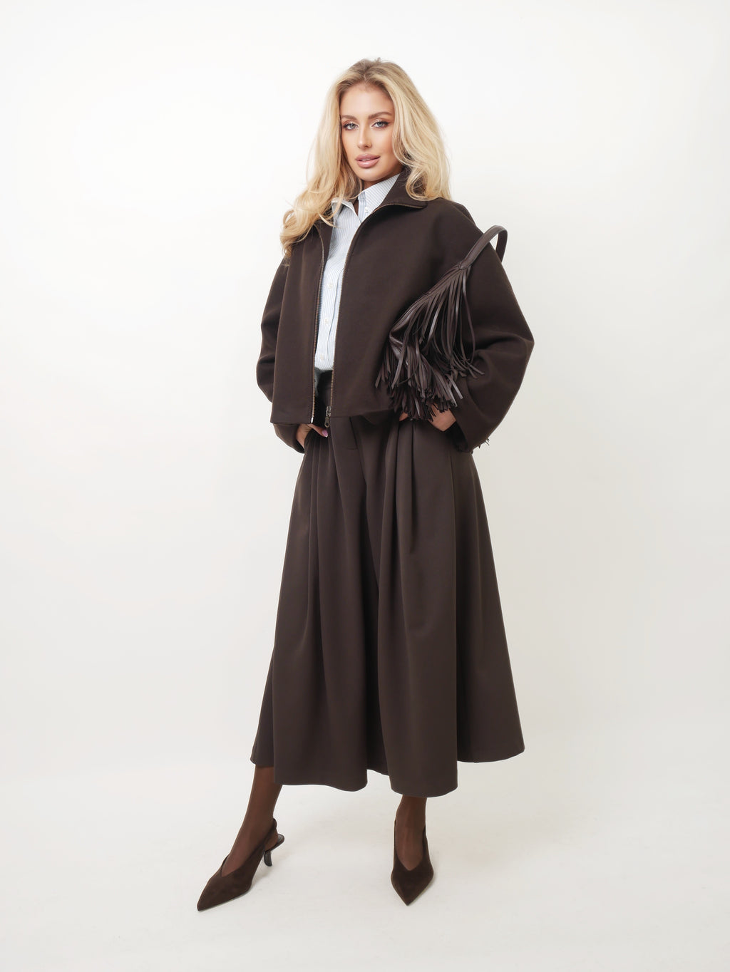 Košile oversized "Stripes" light blue