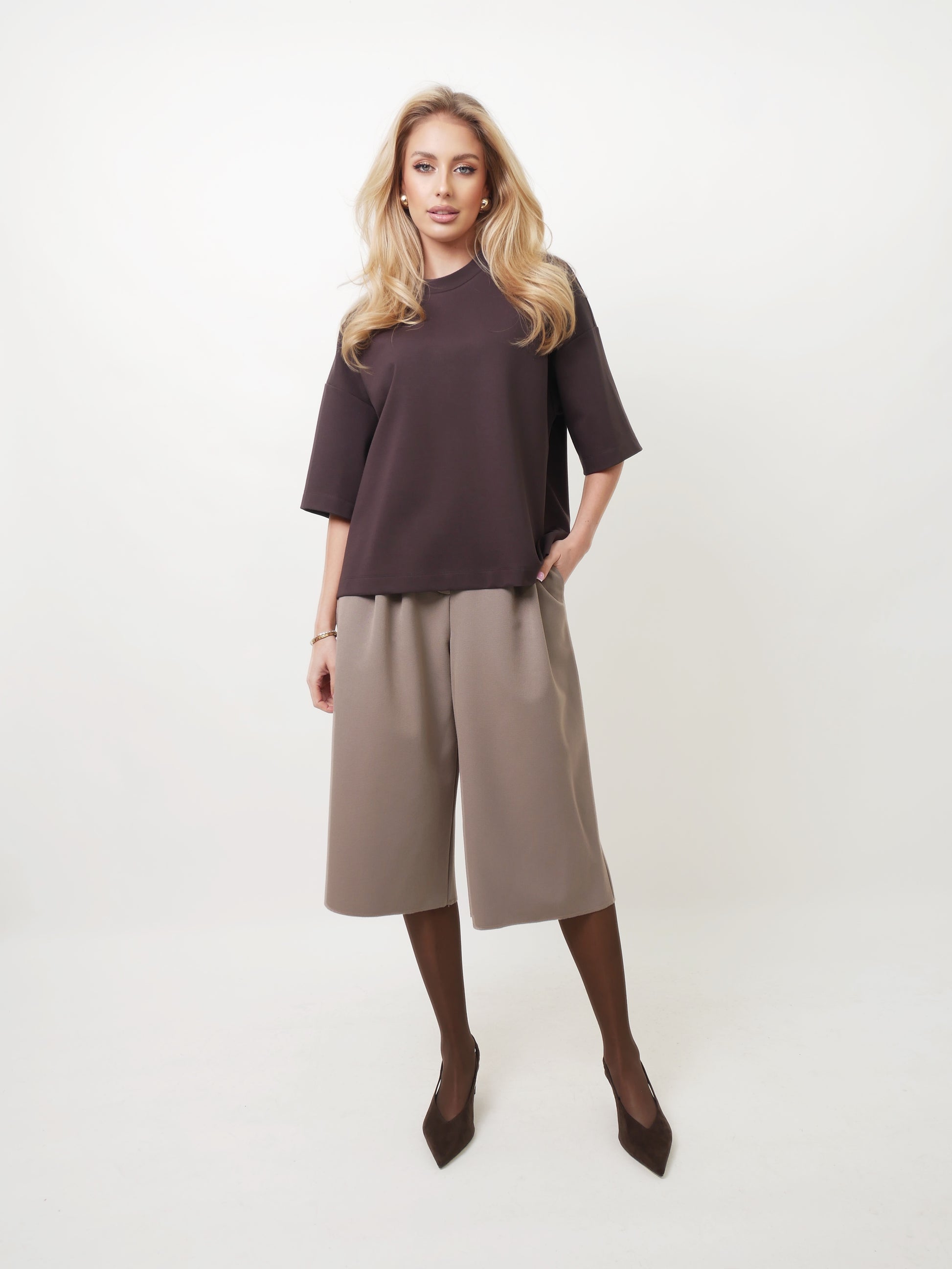 Oversized T-shirt dark chocolate