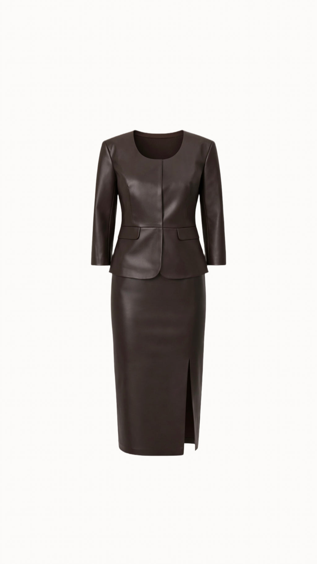 Sukně "Eco leather" dark chocolate