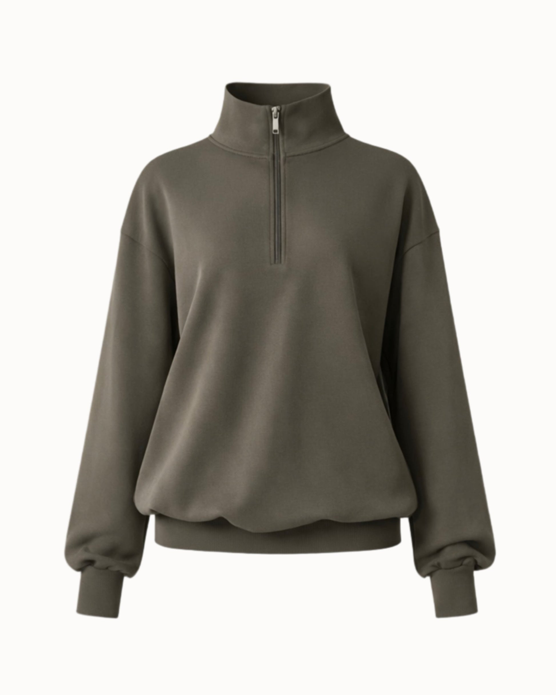 Mikina "Modal zip" khaki